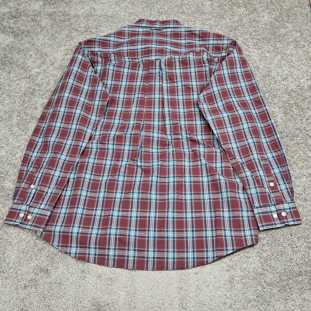 Roper Mens Plaid Western Button Down Shirt Red Blue Cotton 301-378-6062RE Large - Picture 4 of 7